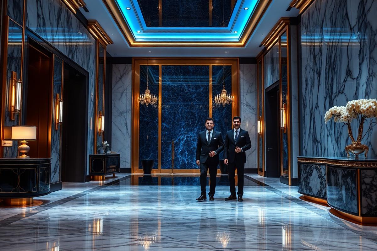 Luxury hotel lobby
